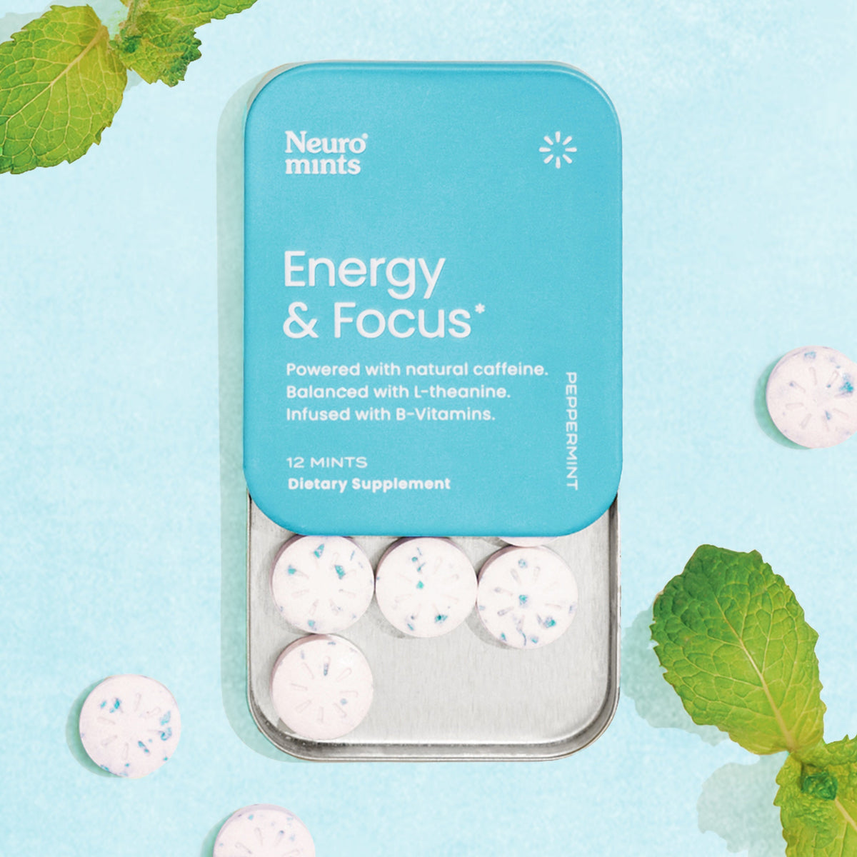 Neuro Mints™ – Pastilles Énergie & Focus | Zero Sucre, Vegan & Sans Gluten