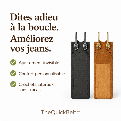 QuickBelt™ – Ajusteur de pantalon invisible (Pack 2 unités) | Confort sans ceinture