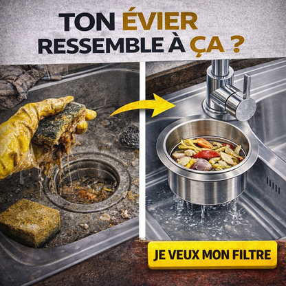 🍅 Filtre d’Évier Inox Suspendu – La Solution Maline pour une Cuisine Propre