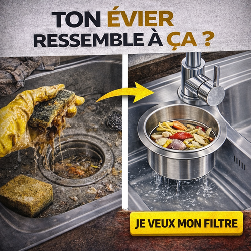 🍅 Filtre d’Évier Inox Suspendu – La Solution Maline pour une Cuisine Propre