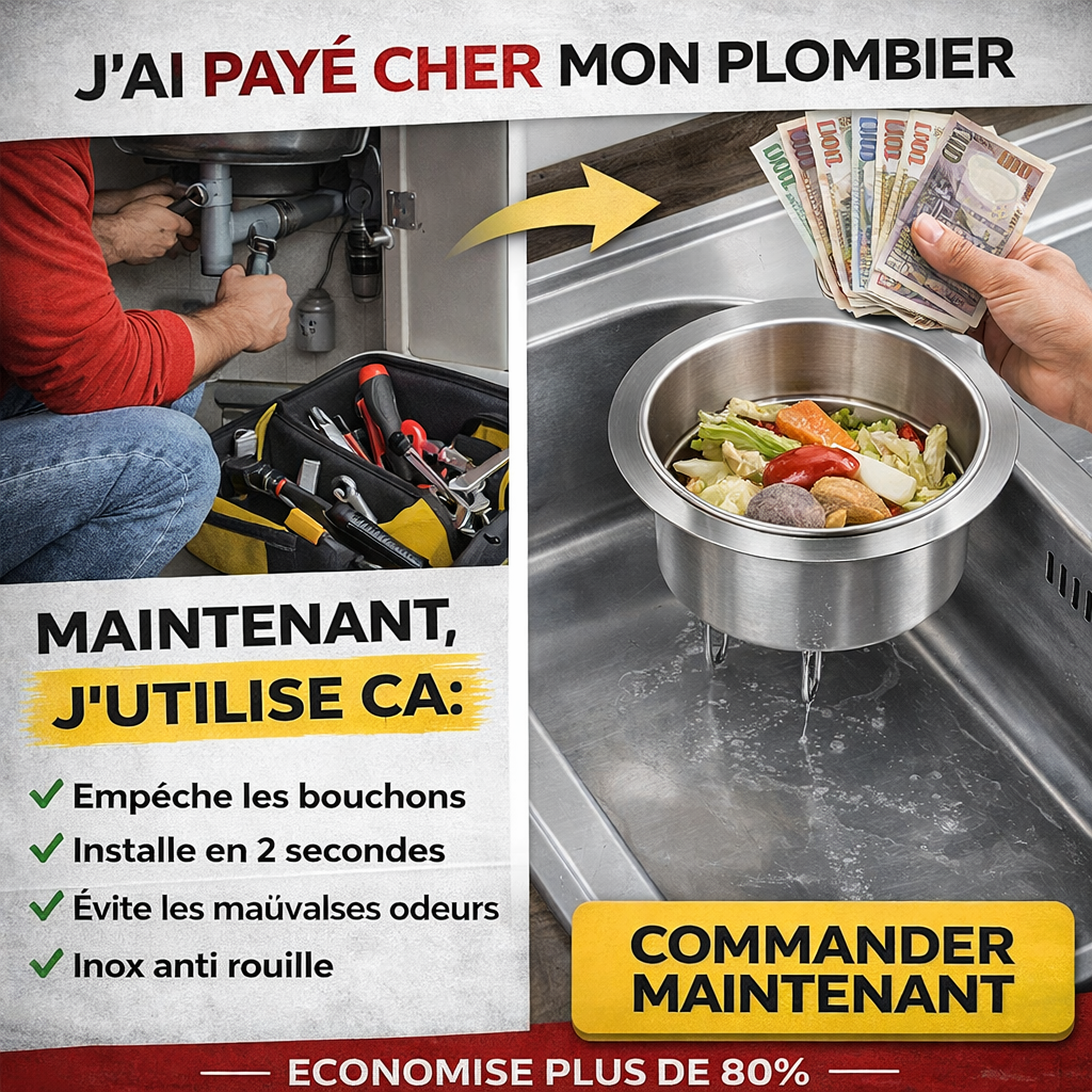 🍅 Filtre d’Évier Inox Suspendu – La Solution Maline pour une Cuisine Propre