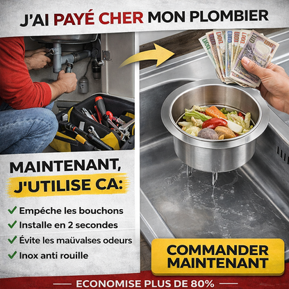 🍅 Filtre d’Évier Inox Suspendu – La Solution Maline pour une Cuisine Propre