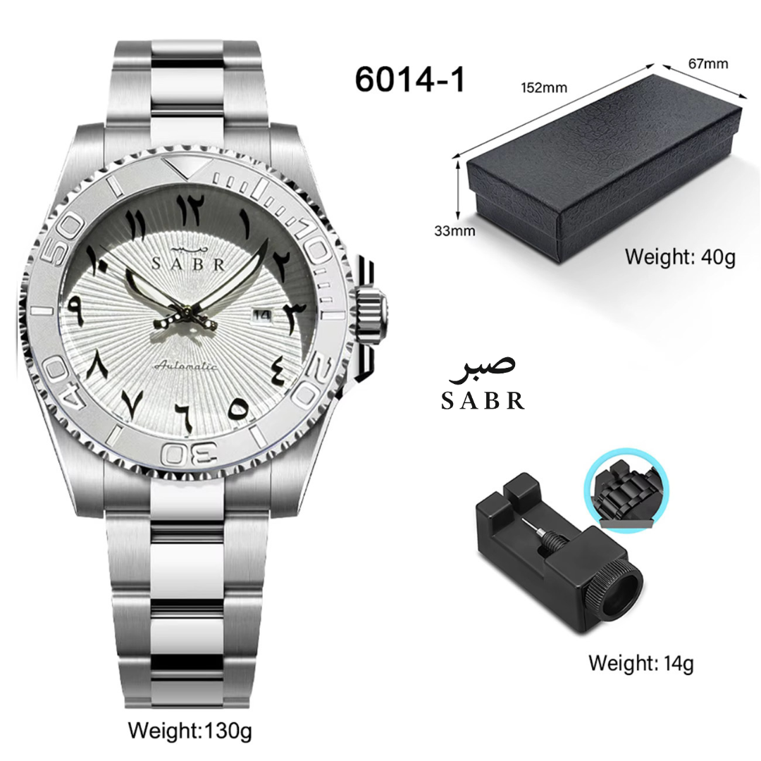 Montre SABR™ Acier Premium – Design luxe avec chiffres arabes