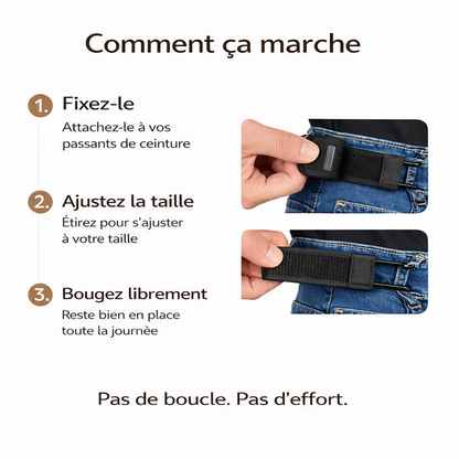 QuickBelt™ – Ajusteur de pantalon invisible (Pack 2 unités) | Confort sans ceinture