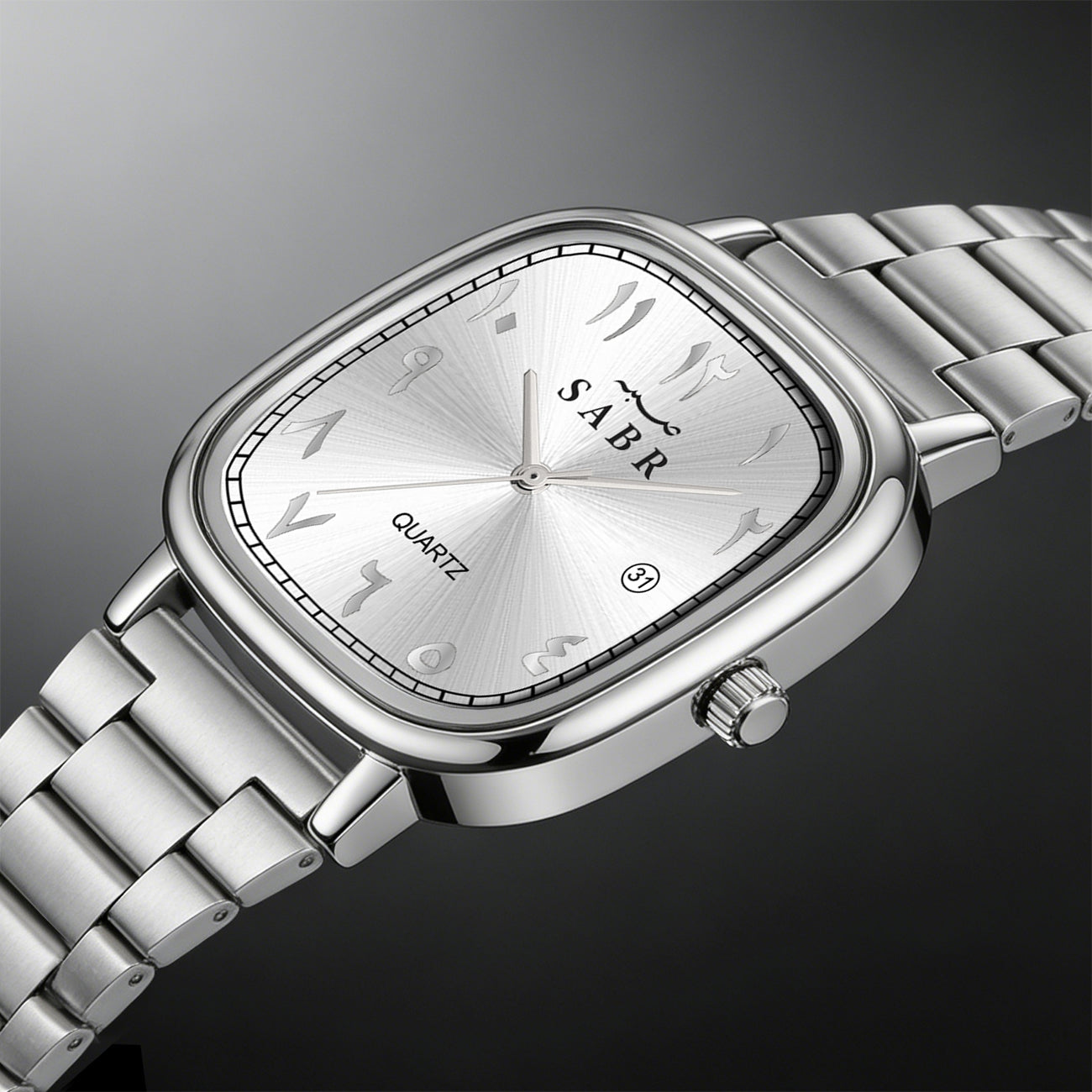 Montre SABR™ Prestige – Montre élégante avec chiffres arabes et bracelet acier
