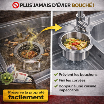 🍅 Filtre d’Évier Inox Suspendu – La Solution Maline pour une Cuisine Propre