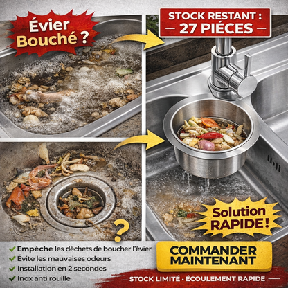 🍅 Filtre d’Évier Inox Suspendu – La Solution Maline pour une Cuisine Propre