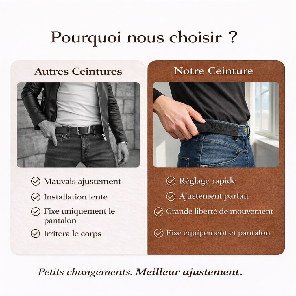 QuickBelt™ – Ajusteur de pantalon invisible (Pack 2 unités) | Confort sans ceinture