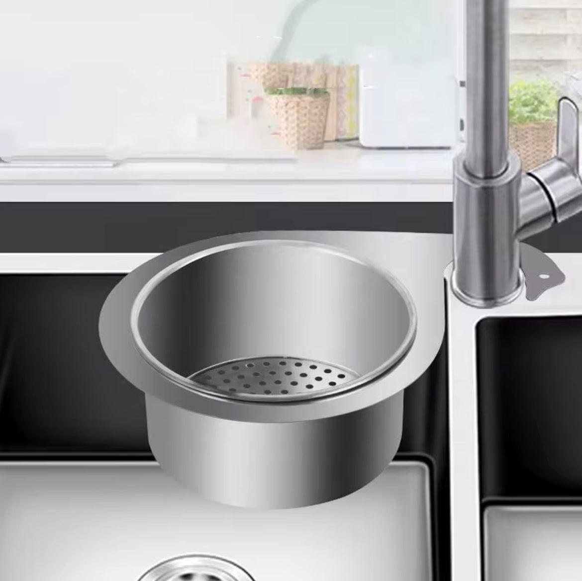 🍅 Filtre d’Évier Inox Suspendu – La Solution Maline pour une Cuisine Propre